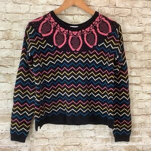 Hanna Andersson Multicolor Zigzag Owl Chevron Sweater 160